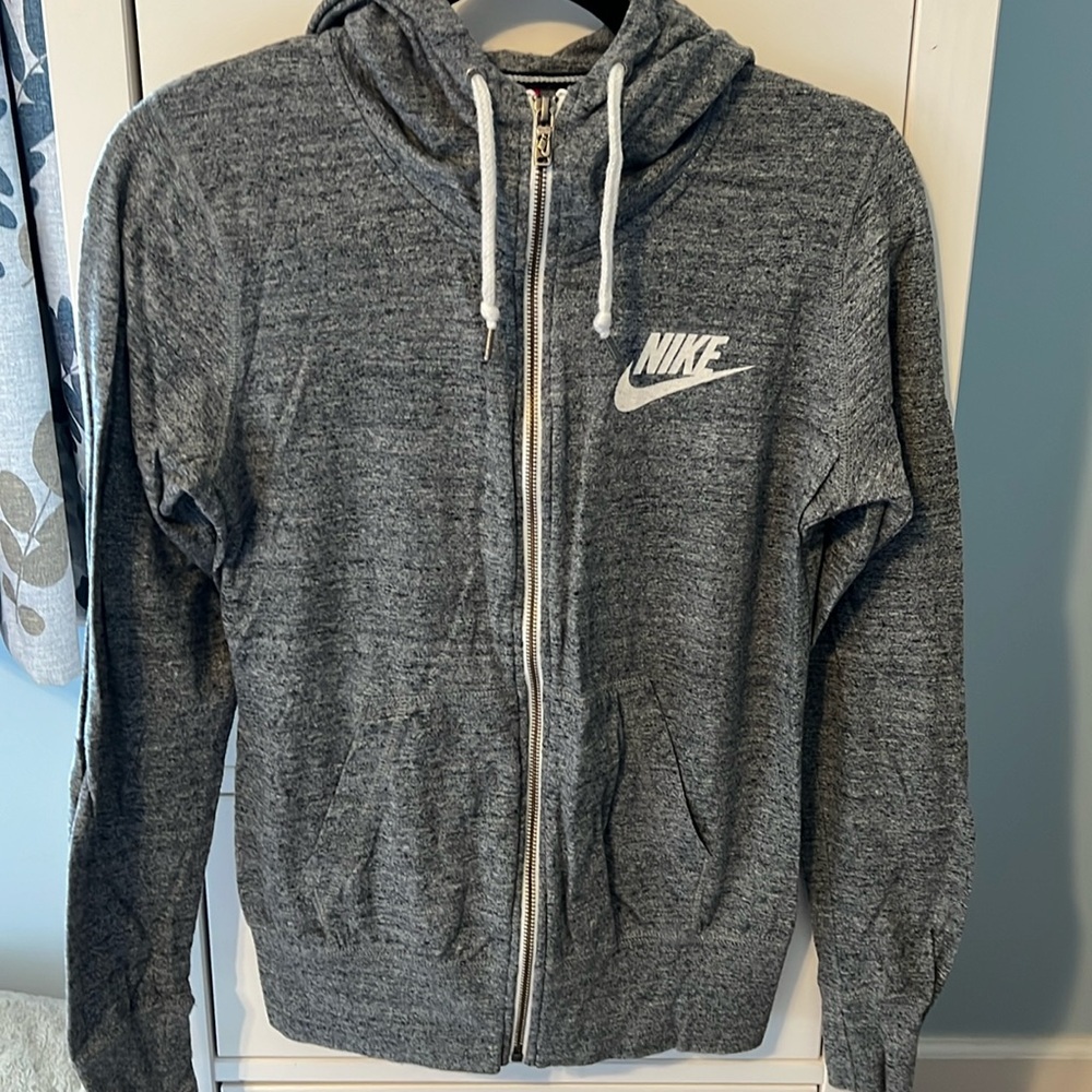 Nike Womens Long Sleeve Zip Up Hooded Top Medium Used